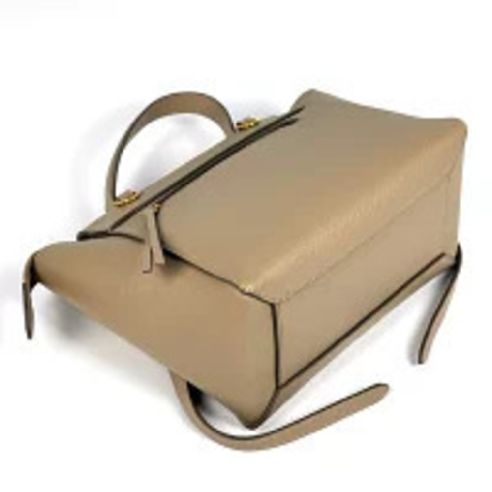 Celine Beige Belt Shoulder Handbag Bag Leather Tan